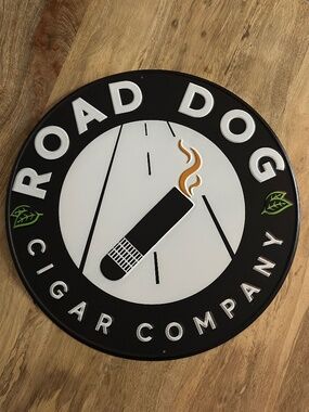 Road Dog Cigar Company 18" Medallion Metal Sign